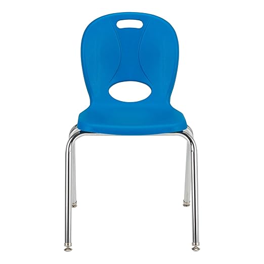 Learniture Structure Series Stacking School Chairs with Contoured Seats, Heavy-Duty Plastic Stacking Classroom Chairs, 18"H, Set of 4