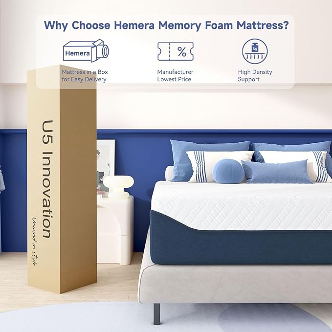 SDHYL Queen Mattress, 10 Inch Gel Infused Memory Foam Mattress for Good Sleep, Bed in a Box Mid Firm CertiPUR-US Certified & Fiberglass Free, Washable Cover, 80"*60"