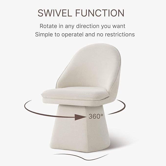 Swivel Dining Chairs Modern Desk Chair Upholstered Linen Fabric Side Chair for Kitchen Dining Room Bedroom,Linen,4 Box