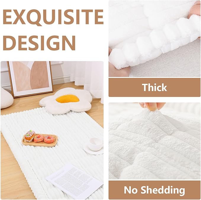 Smiry Couch Cover for Dogs Washable, Non Slip Fuzzy Pet Couch Covers for 3 Cushion Sofa Pet Friendly, Thick Soft Sofa Slipcovers Cushion Protector (White, 27.6" x 82.7")