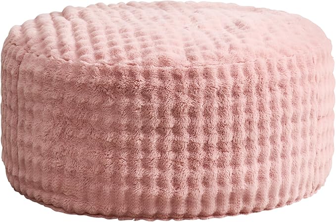 Hobestluk Bean Bag Chairs 4ft Beanbag Chair with Filler Adult Bean Bags with Fluffy & Machine Washable Cover, Giant Bean Bag Chairs for Adults (Pink, 4FT-44" x 44" x 24")