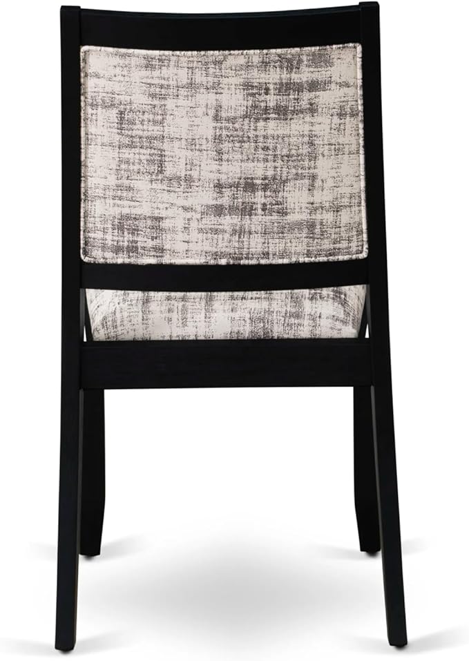East West Furniture LGX29-BLK-30 -9 Piece Dining Set Includes a Rectangular Kitchen Table with Black Tabletop and 8 Stackable Polyester Fabric Chairs, Black