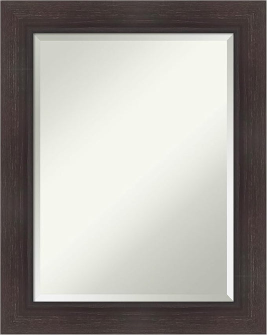 Amanti Art Brown Wall Mirror 30x24 Sloped Espresso Rectangle Bathroom Mirror for Wall Decor Living Room, Medium Modern Frame, Hangs Horizonally and Vertically, Bathroom Decor, Beveled Edge