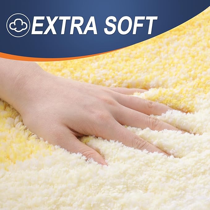 OLANLY Bathroom Runner Rugs 59x20, Extra Soft Absorbent Microfiber Bath Rugs, Rubber Backing, Quick Dry, Machine Washable Bath Mats for Bathroom Floor, Tub and Shower, Home Decor Accessories, Yellow