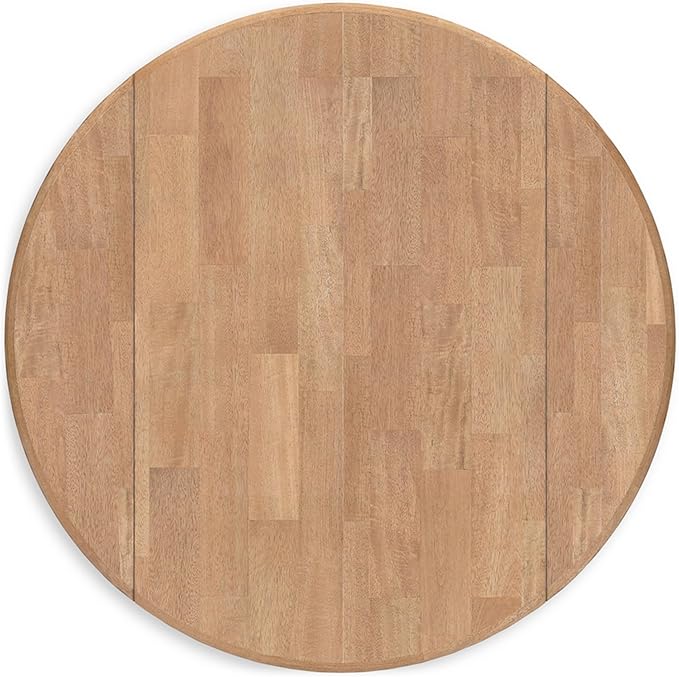 Signature Design by Ashley Gesthaven Modern Dining Drop Leaf Table with 4 Legs, Light Brown & Blue