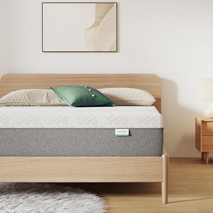 Novilla Mattress Twin XL, 8-Inch Gel Memory Foam Mattress for Pressure Relief, Enhanced Support & Plush Comfort, Twin XL Bed in a Box, Bliss