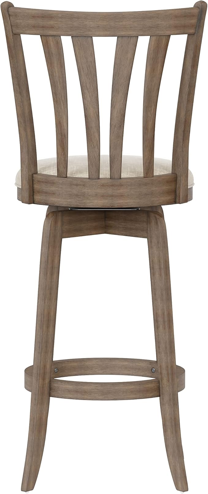 Hillsdale 29.5" Savana Wood Swival Bar Height Stool, Brown Gray