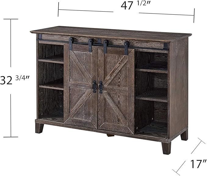 SEI Furniture Holmes Barn Door TV Stand, Brown