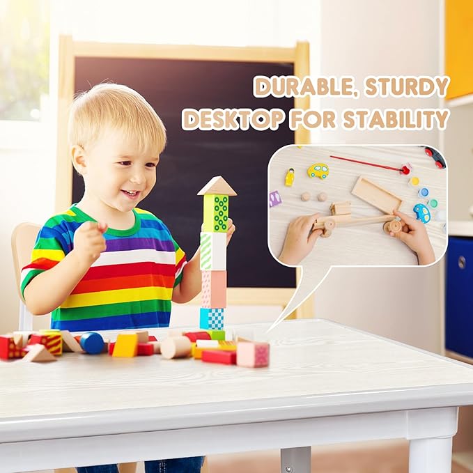 Kids Table and Chairs Set, Height Adjustable Desk With 6 Seats for Ages 2-12,Arts & Crafts Table,Graffiti Desktop, Non-Slip Legs, Max 300lbs, Children Multi-Activity Table for Classrooms,Daycares,Home