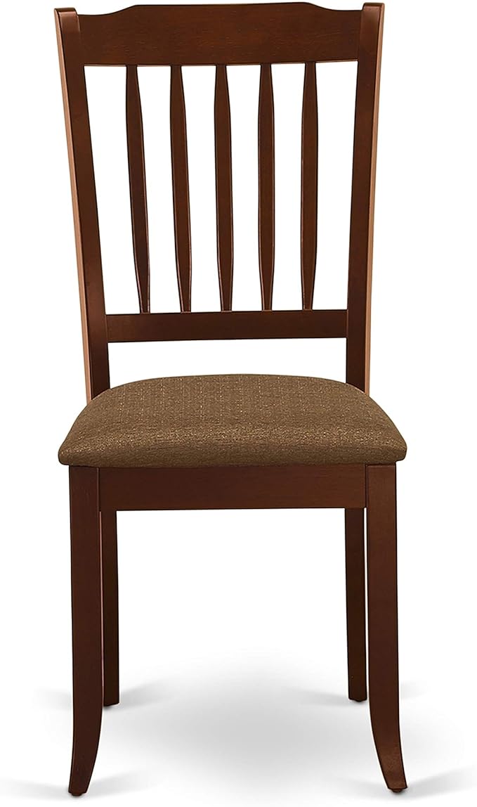East West Furniture NODA5-MAH-C 5 Piece Dining Table Set for 4 Includes a Rectangle Kitchen Table with Butterfly Leaf and 4 Linen Fabric Kitchen Dining Chairs, 32x54 Inch, Mahogany