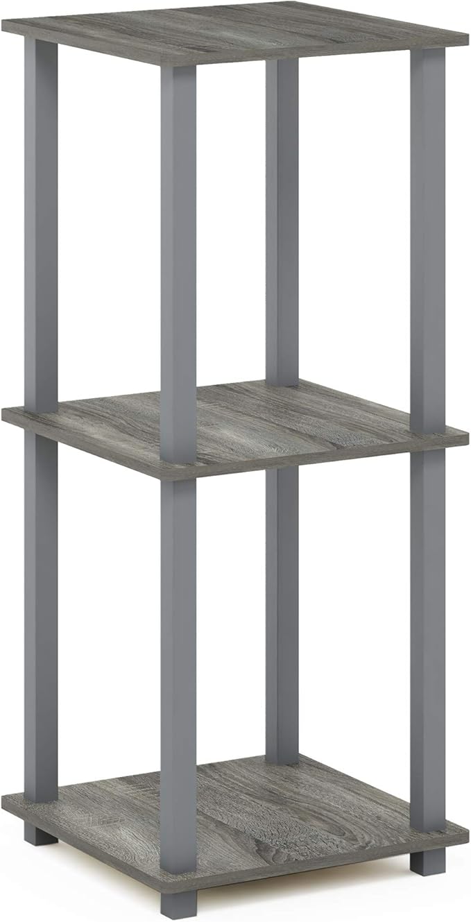 Furinno Simplistic Set of 2 End Table, French Oak Grey/Grey