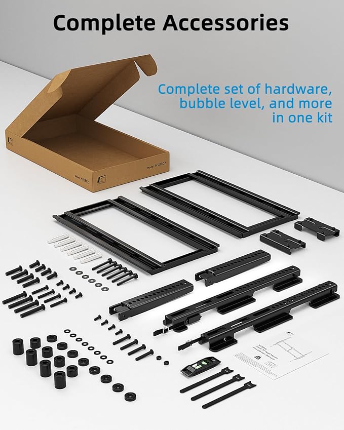 HOME VISION Fixed TV Wall Mount for Most 42"-100" Flat Curved TVs- 0.86'' Ultra Slim, Low Profile TV Mount Fits 8"-32" Studs, Heavy Duty Bracket Mounts for Large TVs, Max VESA 800X600mm, Up to 200lbs