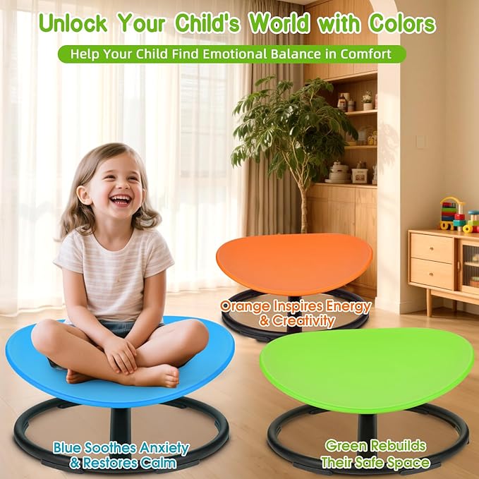 Sensory Spinning Chair for Autistic Kids, Spinning Swivel Chair Training Body Coordination, Sit and Spin Autism & ADHD Sensory Toys for Kids, Sensory Products Toys for Ages 3+