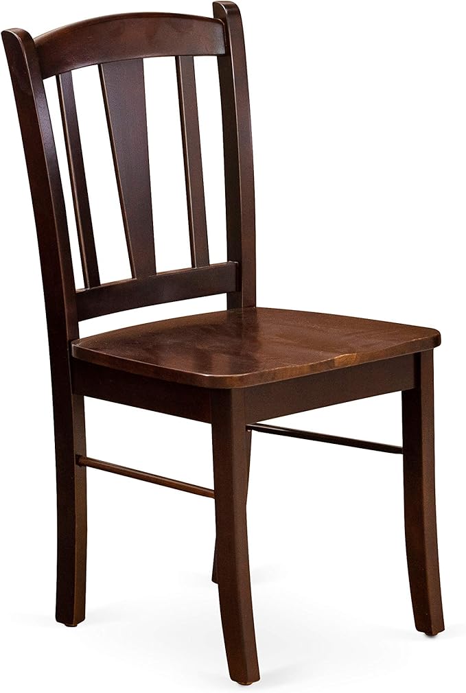 East West Furniture ESDL3-MAH-W 3 Piece Dinette Set for Small Spaces Contains a Round Dining Table with Pedestal and 2 Dining Room Chairs, 30x30 Inch, Mahogany