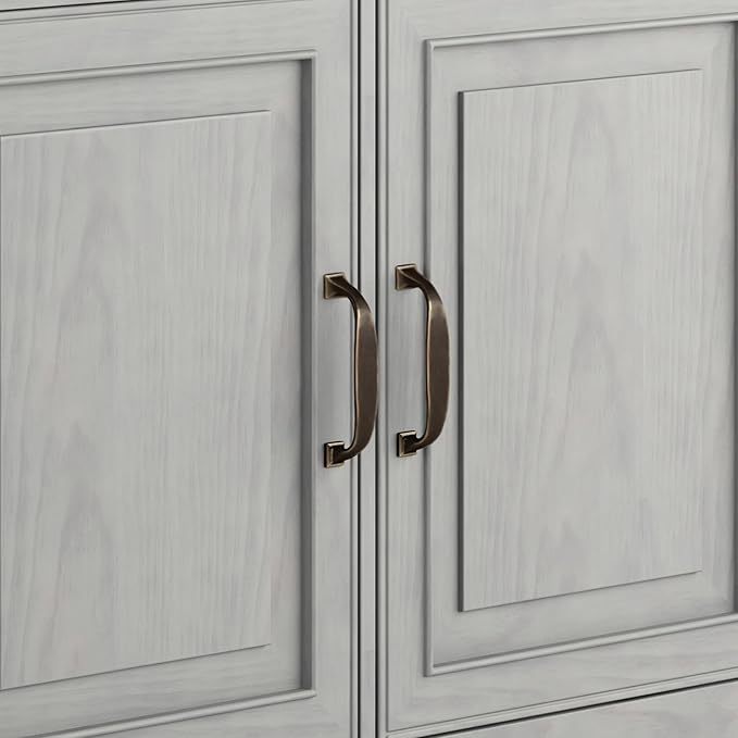 SIMPLIHOME Connaught 40-inch Wide Solid Wood Storage Cabinet in Fog Grey for Entryway, Living Room, Organizer for Hats, Gloves, Shoes, Keys, Slim Design, Traditional Style