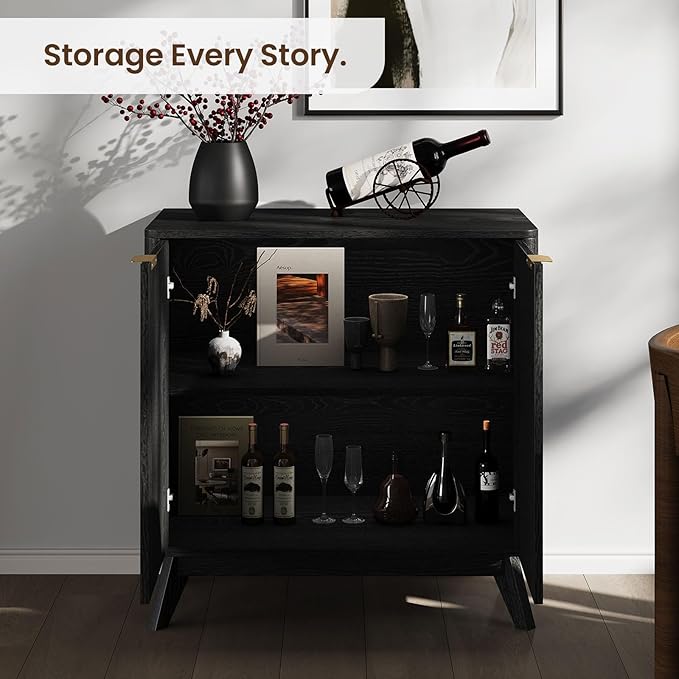 Buffet Cabinet with Storage, Fluted Multifunctional Storage Cabinet with 2 Doors, Sideboard Cabinet with Doors Modern Buffet Table Accent Coffee Bar Console Table,fluted buffet cabinet