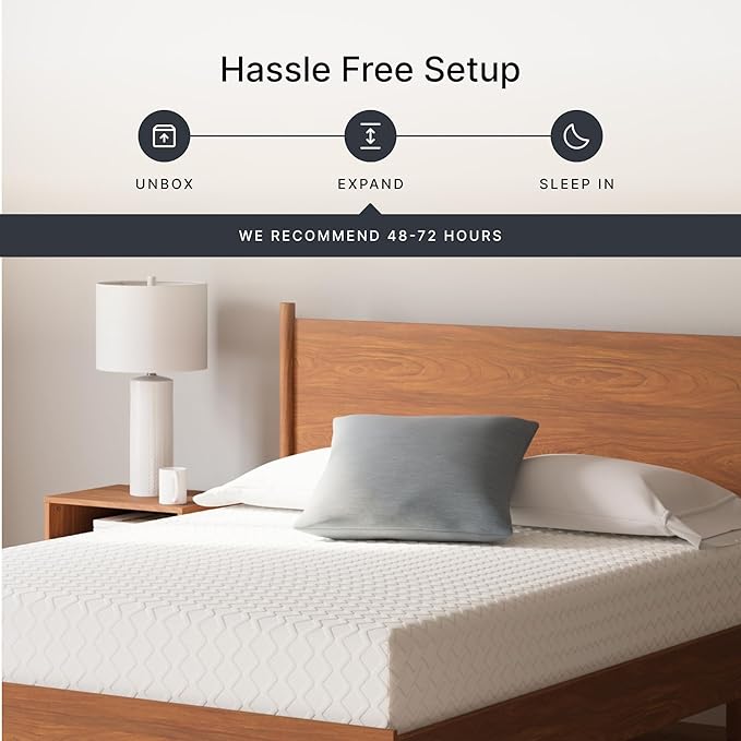 Signature Design by Ashley Twin Size Chime 10 Inch Medium Firm Memory Foam Mattress with Green Tea & Charcoal Gel for Pressure Relief, Fiberglass Free, Mattress In A Box