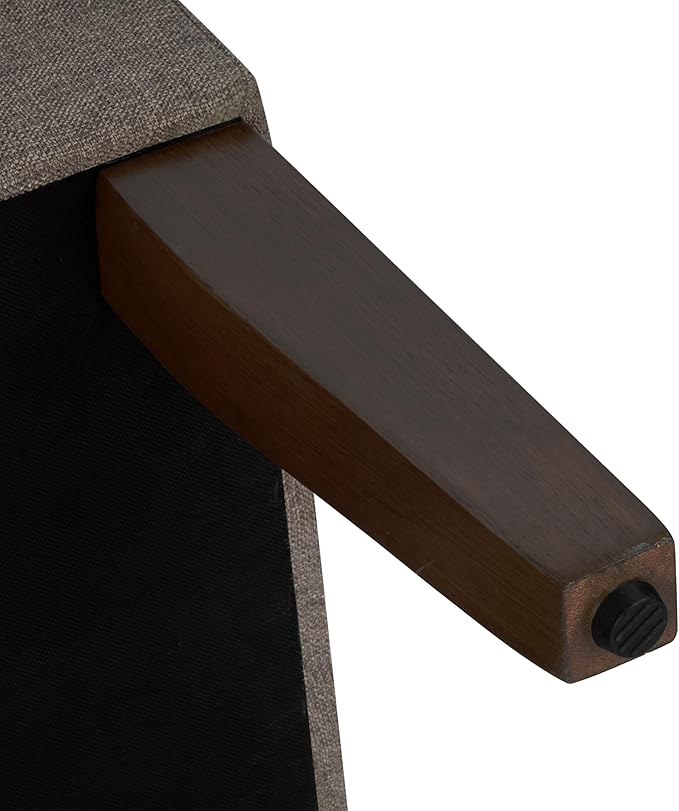HomePop Home Decor | Upholstered Decorative Storage Ottoman Bench | Ottoman Bench with Storage for Living Room & Bedroom | Decorative Home Furniture, Textured Brown