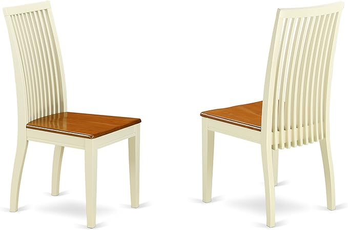 East West Furniture QUIP5-BMK-W 5 Piece Dinette Set for 4 Includes a Rectangle Dining Room Table with Butterfly Leaf and 4 Kitchen Dining Chairs, 40x78 Inch, Buttermilk & Cherry