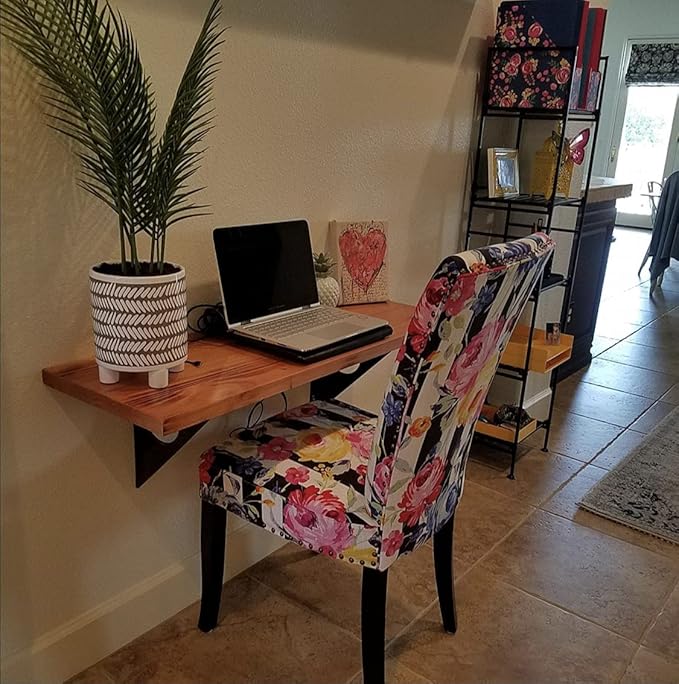 Industrial Rustic Wall-Mounted Table, Dining Table Desk, Pine Wood Wall-Mounted Bar Tables (40"X14")