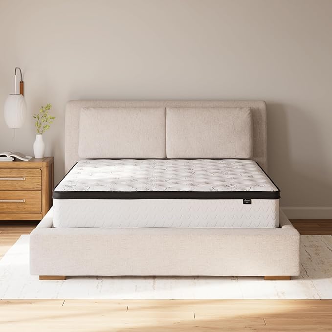Signature Design by Ashley Twin Size Chime 12 Inch Medium Firm Hybrid Cooling Gel Memory Foam for Pressure Relief, Fiberglass Free, Mattress in A Box