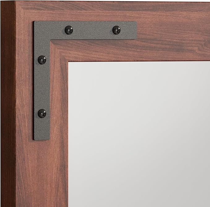 VocalStar Rustic Wood Framed Mirror 18 x 26 Inch, Natural Dark Brown Wooden Rectangle Bathroom Vanity Wall Mirror for Farmhouse Boho Decor, 1/4-inch Shatterproof Glass | Waterproof