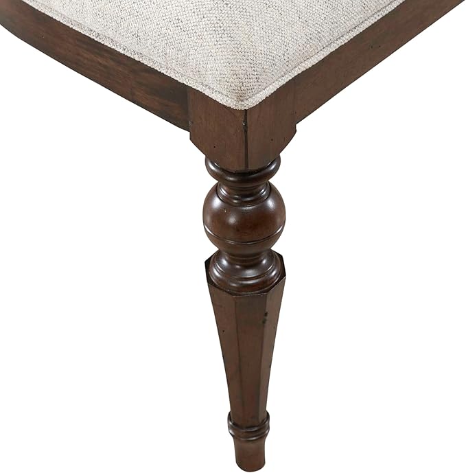 Liberty Furniture Arden Road Alt 7 Piece Dining Trestle Table Set - 2 Upholstered Chairs, 4 Splat Back Side Chairs - Satin Cherry