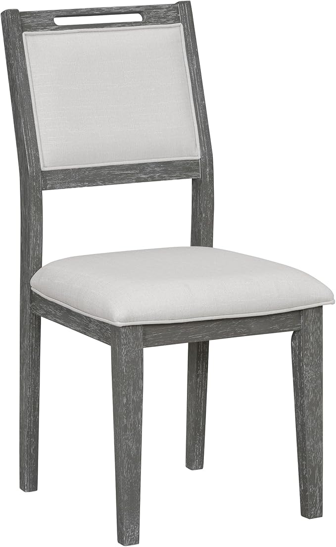 Ball & Cast 6-Piece Dining Table Set for 6 People, 60" Wood Dining Kitchen Table & Chairs Set, Rectangular Dining Room Table with Trapezoidal Base,4 Upholstered Chairs & 1 Bench, Kitchen, Gray