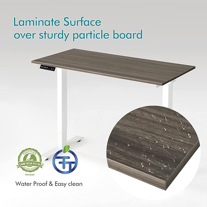 Kaboon Universal Tabletop 47.25"x30", Solid One-Piece Melamine Table Top, Double Desk L-Desk DIY, Home and Office,Eucalyptus