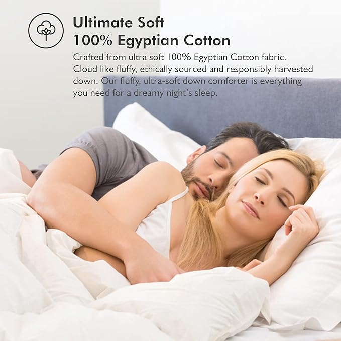 Luxurious Goose Down Feather Fiber Comforter California King Size Duvet Insert, Pinch Pleat Ruffled Twisted Flower, Premium Baffle Box, 100% Egyptian Cotton Cover, 75 oz. Fill Weight, Gray