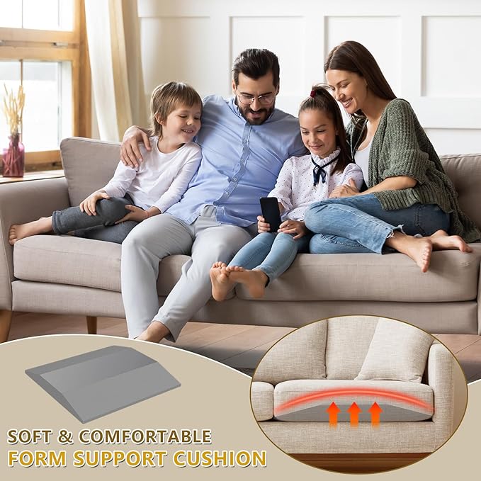 Couch Cushion Support, Sofa Cushion Supports for Sagging Cushions Trapezoid High Density Foam Replacement for Furniture Seat Sagging Gray Set of 1