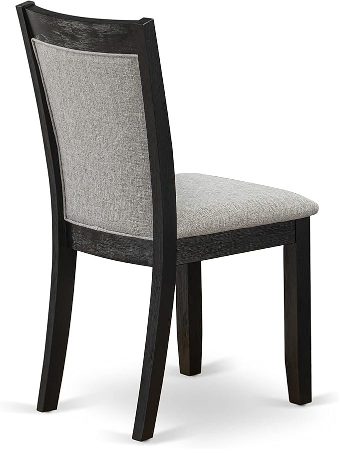 East West Furniture X627MZ606-5 5 Piece Dining Room Table Set Includes a Rectangle Kitchen Table with X-Legs and 4 Shitake Linen Fabric Parsons Dining Chairs, 40x72 Inch, Multi-Color