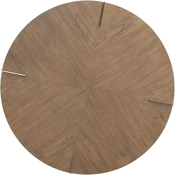 Liberty Furniture Harlow Living Room Round Cocktail Table - Sandstone & Satin Nickel