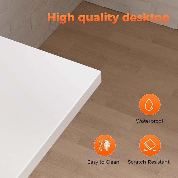 Rolling Computer Desk with Wheels, Gaming Desk for Small Spaces, Modern Simple Style Table for Home Office, Study Writing Table (Caster, White, 40 inch)