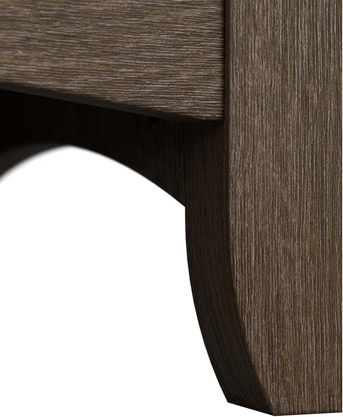 Bush Furniture Salinas 5 Shelf Bookcase in Ash Brown, Tall Bookshelf, Large Book Shelf for Living Room, Home Office, or Entryway