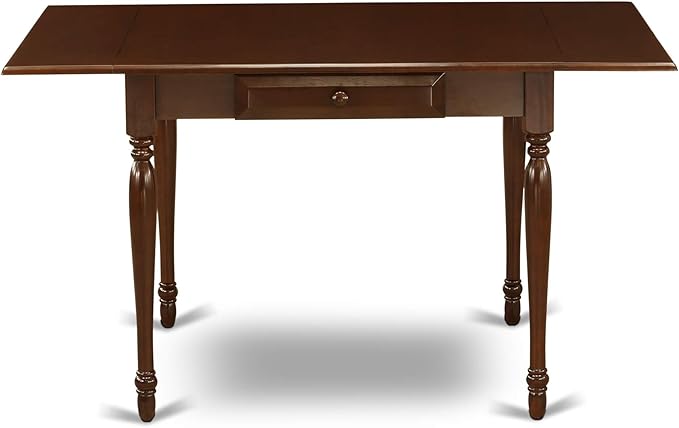 East West Furniture MZGR5-MAH-W 5 Piece Modern Dining Table Set Includes a Rectangle Wooden Table with Dropleaf and 4 Dining Room Chairs, 36x54 Inch, Mahogany