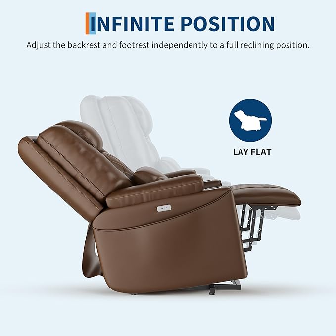 IDEALHOUSE Electric Power Lift Recliner Chair Sofa, Power Lift Chairs for Elderly, 3 Positions, Side Pockets, and Cup Holders, USB Ports, Recliner Chair with Remote for Living Room, Brown