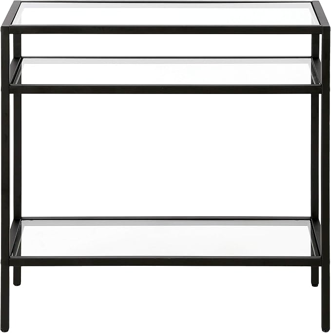 Henn&Hart Sivil Side Table, 24" Wide, Black