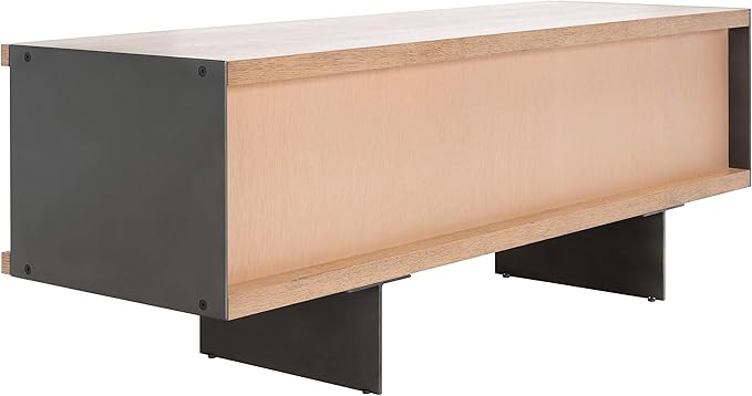 SAFAVIEH Couture Terrance TV Stand for up to 65" Flatscreen – Brown, 2 Doors with Interior Storage, 2 Open Shelves, Entertainment Media Console (SFV6047A)