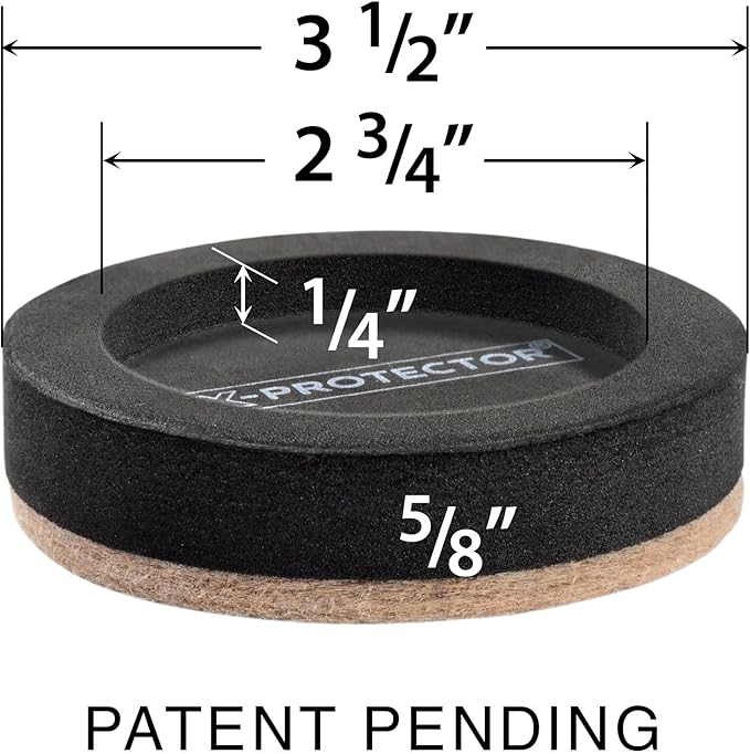 Felt Furniture Sliders for Hardwood Floors X-PROTECTOR 8 PCS 3 ½” - Furniture Slider with Unique Design - Heavy-Duty Furniture Movers for Hard Surfaces - Felt Sliders - Move Your Furniture Easily!
