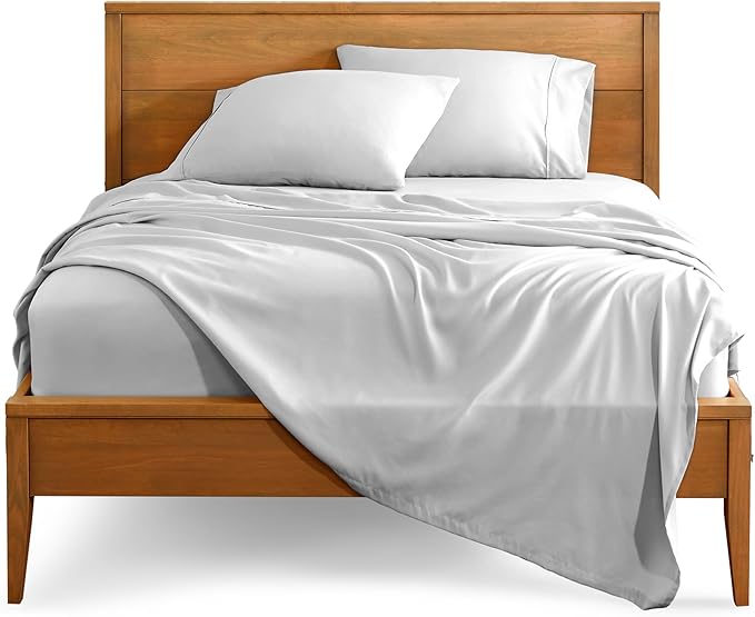 Bare Home Split King Sheet Set - 1800 Ultra-Soft Microfiber Double Brushed - Deep Pockets - 5 Piece Set - 2 Twin XL Fitted Sheets, 1 King Flat Sheet, and 2 King Pillowcases (Split King, Cloud Grey)