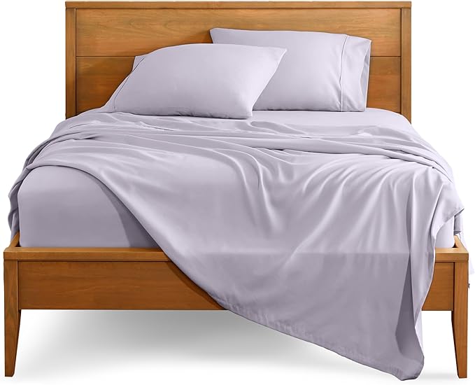 Bare Home Split Head Flex King Sheet Set - 1800 Ultra-Soft Microfiber Bed Sheets - Double Brushed - Deep Pockets - Easy Fit - 4 Piece Set - FlexTop (Split Head Flex King, Light Lavender)