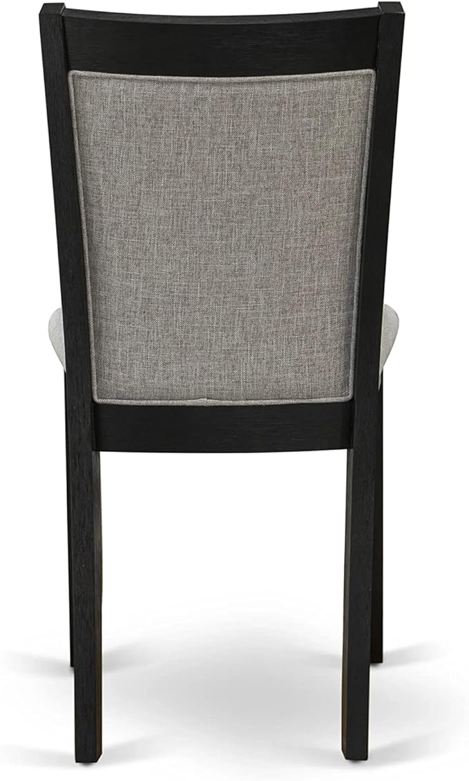 East West Furniture X627MZ606-6 6 Piece Dining Table Set Contains a Rectangle Dining Room Table with X-Legs and 4 Shitake Linen Fabric Parson Chairs with a Bench, 40x72 Inch, Multi-Color