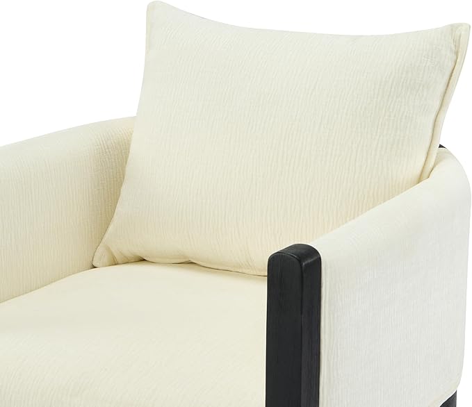 Christopher Knight Home Lucid Linen Upholstered Dining Chairs Set of 2, Rubber Wood Dining Room Chairs, Modern Armchair, Extra Seating for Dining Room, Versatile Indoor Furniture, White + Black
