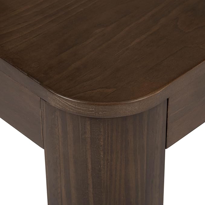 Plank+Beam Modern Rounded Rectangular Side Table, Solid Wood End Table for Living Room, 25in, Walnut