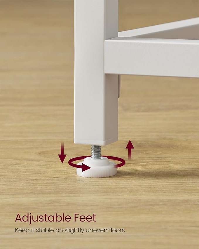 VASAGLE Computer Desk, Office Work Desk, 19.7 x 39.4 x 29.9 Inches, for Study, Bedroom, Home Office, Living Room, Maple White and Cloud White ULWD041W44
