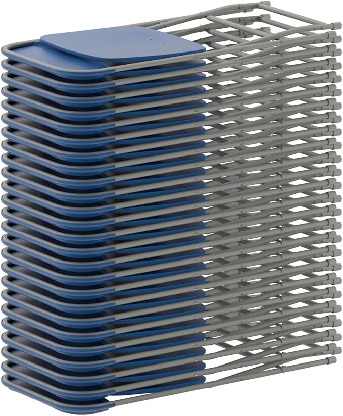 Flash Furniture Hercules Series Plastic Folding Chair - Blue - 6 Pack 650LB Weight Capacity Comfortable Event Chair-Lightweight Folding Chair