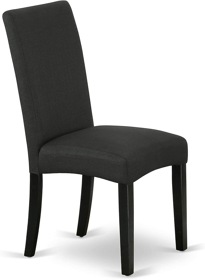 East West Furniture X697DR124-9 9 Piece Modern Dining Table Set Includes a Rectangle Wooden Table with X-Legs and 8 Black Color Linen Fabric Upholstered Chairs, 40x72 Inch, Multi-Color