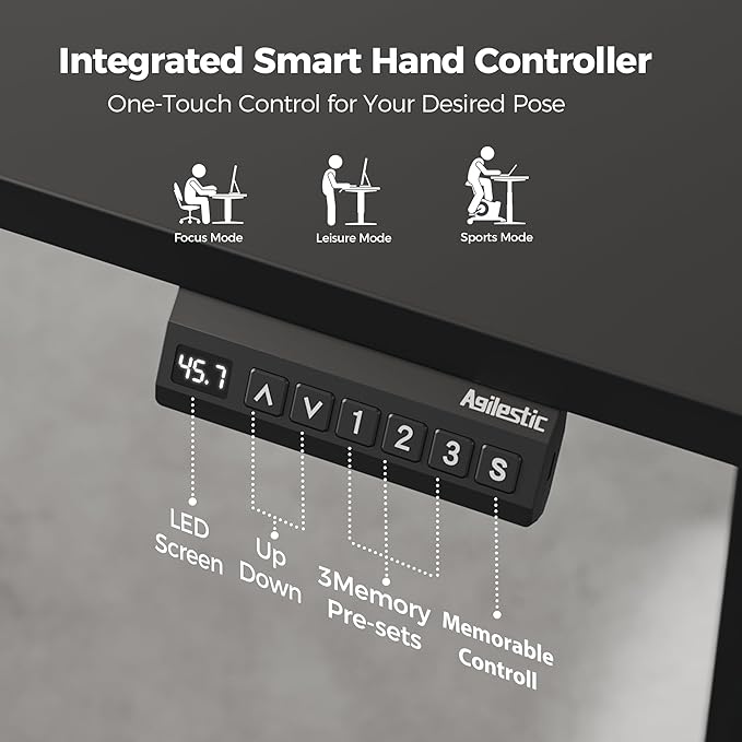 Agilestic 75 Inch L Shaped Standing Desk Adjustable Height, Corner Standing Desk, Sit Stand Up Computer Table, Splice Board, Black
