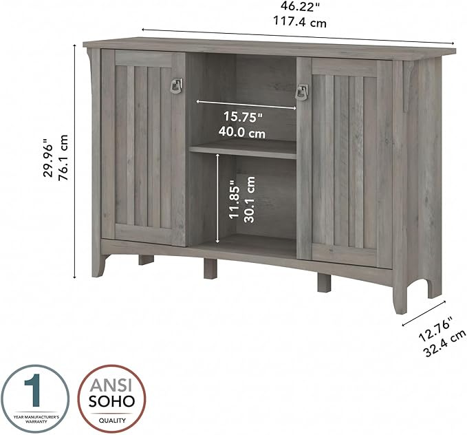 Bush Furniture Salinas Accent Storage Cabinet with Doors in Driftwood Gray
